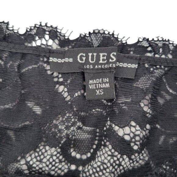 GUESS Black Lace Cold Shoulder top - Picture 4 of 8